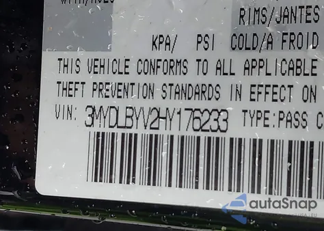 2017 Toyota Yaris Ia z USA, uszkodzony, nr VIN 3MYDLBYV2HY176233